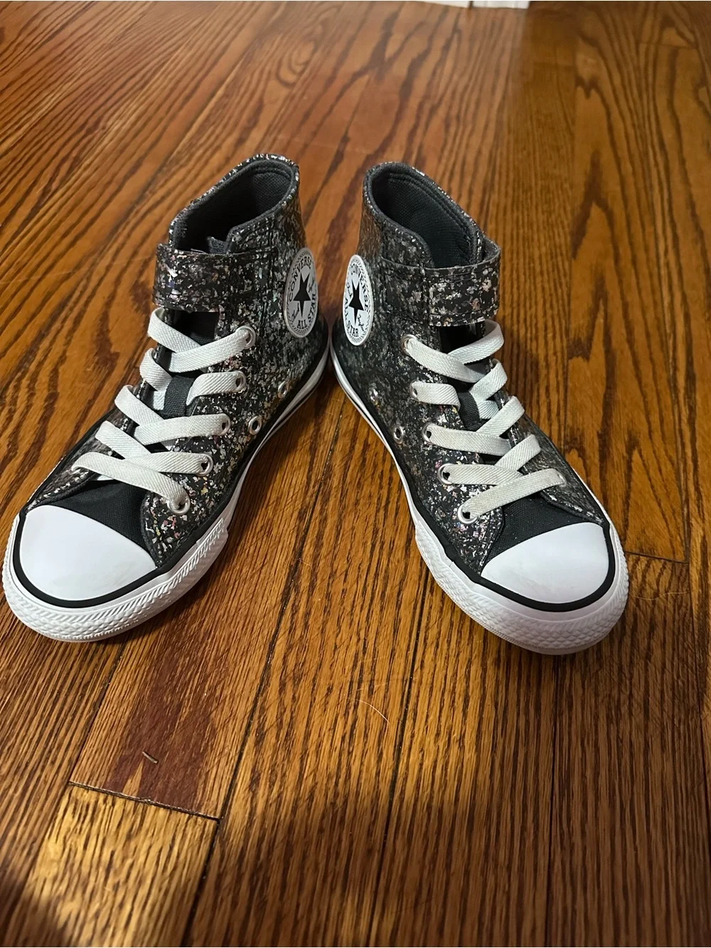 Converse High Top Sneakers in Black with Multicolor Speckle